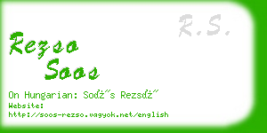 rezso soos business card